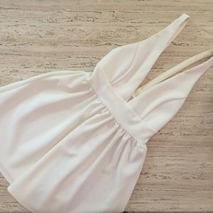White Plunge Mini Dress